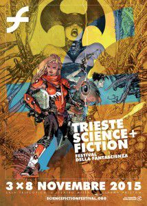 Manifesto ufficiale del Trieste Science+Fiction Festival 2015 realizzato dall'illustratore e fumettista triestino Mario Alberti